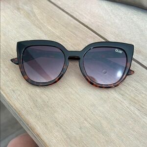 Quay Australia Black and Brown Cat-Eye Sunglasses